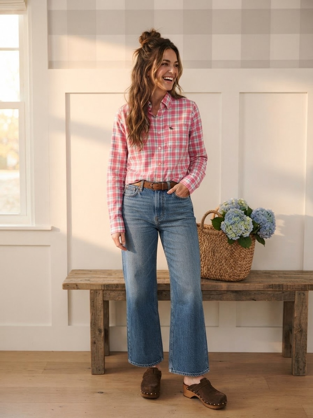 Abercrombie & Fitch Pink Plaid Button-Down Shirt